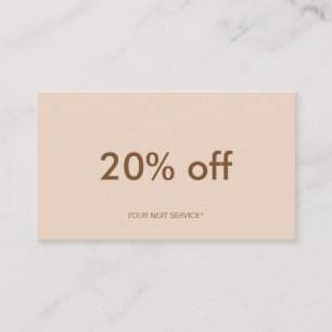 Minimalist Pastel Peach Discount Coupon Card