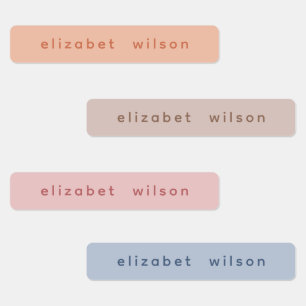 Minimalist Pastel Personalised Name Tag
