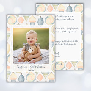 Minimalist Pastel Personalised Photo Christmas Holiday Card