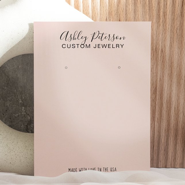Minimalist pastel pink  jewellery earring display business card (Creator Uploaded)