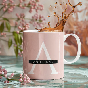 Minimalist Pastel Pink Personalised Name Coffee Mug