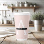 Minimalist Pastel Pink Personalised Name Latte Mug<br><div class="desc">Minimalist Pastel Pink Personalised Name</div>