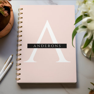Minimalist Pastel Pink Personalised Name Notebook
