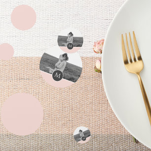 Minimalist Pastel Pink Personalised Name & Photo Confetti