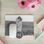 Minimalist Pastel Pink Personalised Name & Photo Mouse Mat<br><div class="desc">Minimalist Pastel Pink Personalised Name & Photo</div>