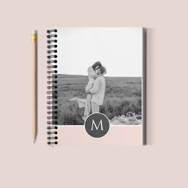 Minimalist Pastel Pink Personalised Name & Photo Notebook (Creator Uploaded)