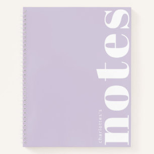 Minimalist Pastel Purple Typography Modern Custom Notebook