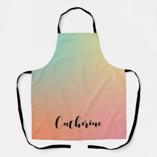 Minimalist Pastel Rainbow Handwriting Script  Apron