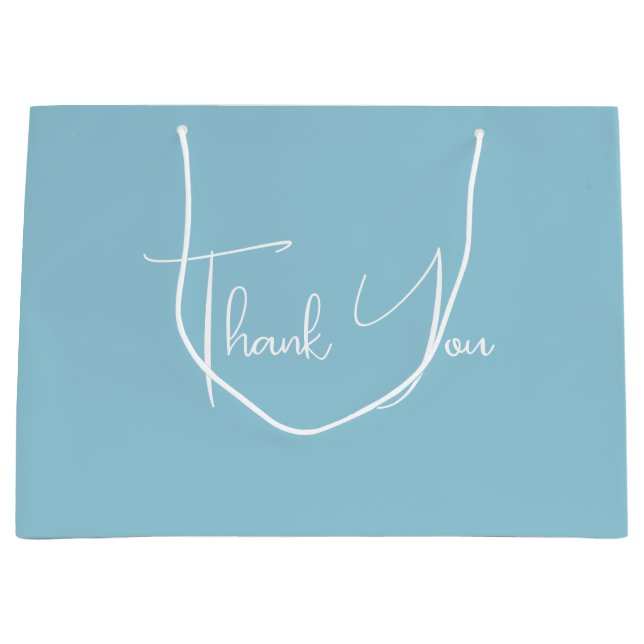 Minimalist Pastel Sky Blue Large Gift Bag (Front)