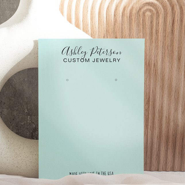Minimalist pastel teal  jewellery earring display business card (Creator Uploaded)