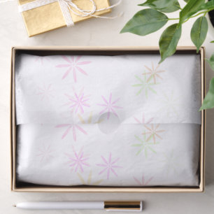 Minimalist Pastel Watercolor Japanese Miami Floral Tissue Paper