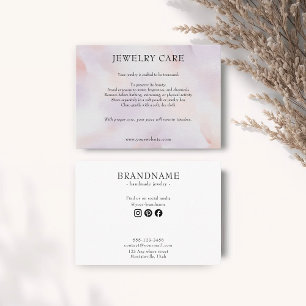 Minimalist Pastel Watercolor Jewelry Care Card