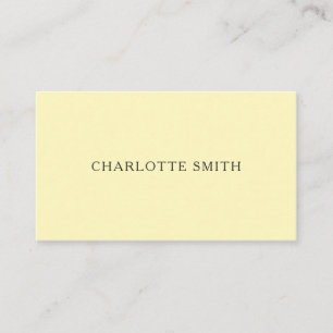 Minimalist pastel yellow modern business cards