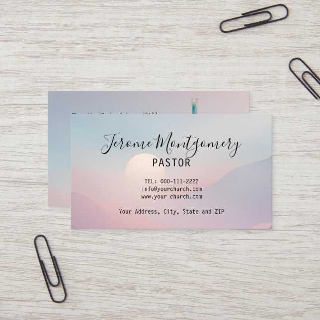 Minimalist Pastor Business Card (Front/Back In Situ)