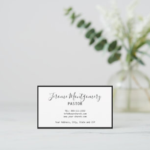 Minimalist Pastor Business Card