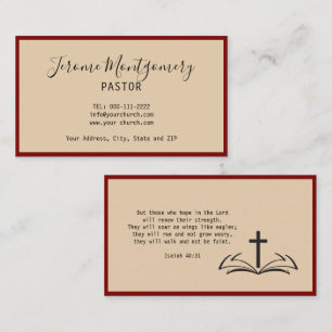 Minimalist Pastor Business Card