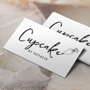 Minimalist Pastry Cupcake Simple Bakery Business Card