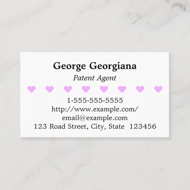 Minimalist Patent Agent Business Card (Front)
