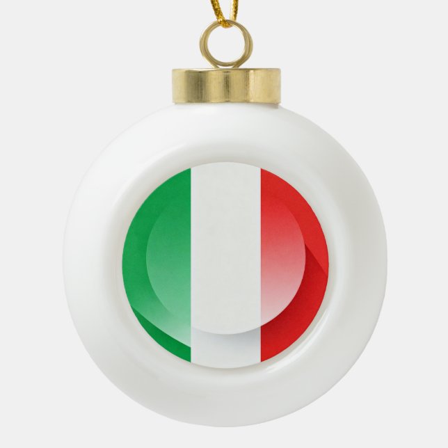 Minimalist Patriotic Ceramic Christmas Bauble Ceramic Ball Christmas Ornament (Front)