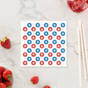 Minimalist Patriotic Stars Pattern Paper Napkin
