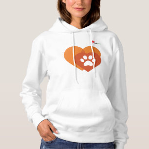 Minimalist Paw Print Heart    Modern  Hoodie