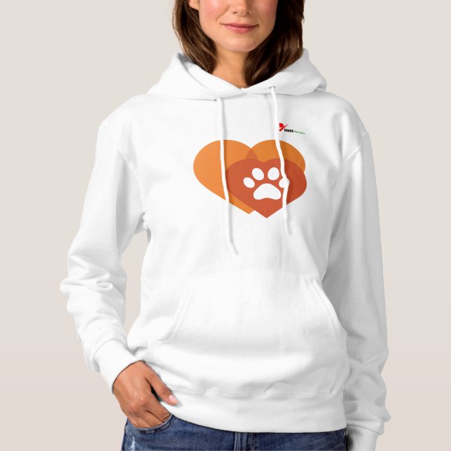 Minimalist Paw Print Heart  | Modern  Hoodie (Front)