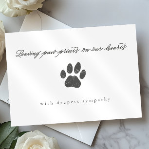Minimalist Paw Print Pet Loss Sympathy Card