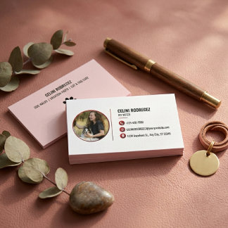 Minimalist Paw Print Pet Sitting Photo Business Card