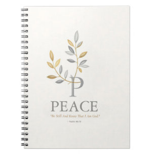 Minimalist "Peace" Journal with Gold Foil Botanica