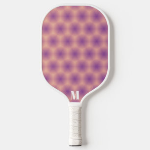 Minimalist Peach and Purple Modern Monogram  Pickleball Paddle