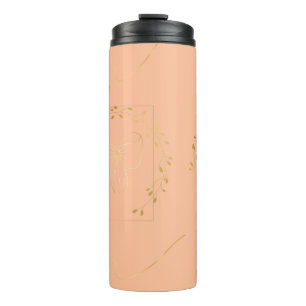 Minimalist Peach Botanical Thermal Tumbler