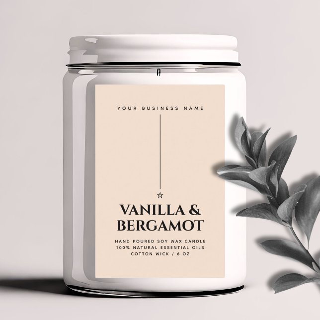 Minimalist peach candle product label (Creator Uploaded)
