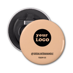 Minimalist Peach Custom Business Logo Bottle Opener