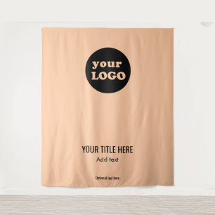Minimalist Peach Custom Business Logo Tapestry