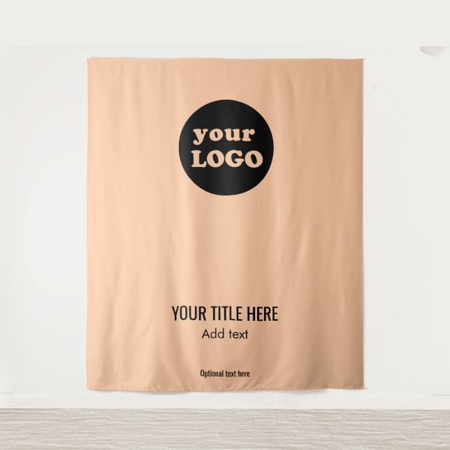 Minimalist Peach Custom Business Logo Tapestry (Front)