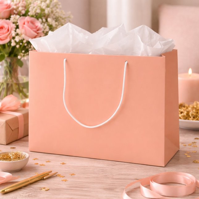 Minimalist Peach Modern Neutral Large Gift Bag (Creator Uploaded)