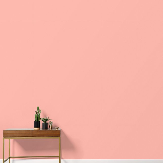 Minimalist peach pink plain solid colour modern wallpaper (Hallway)