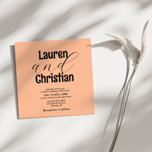 Minimalist Peach Scripture Wedding