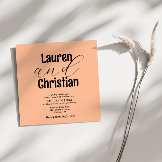 Minimalist Peach Scripture Wedding  (Creator Uploaded)