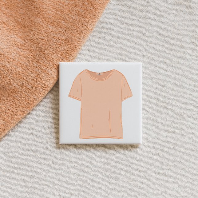 Minimalist Peach Tee Illustration  15 Cm Square Badge (Creator Uploaded)