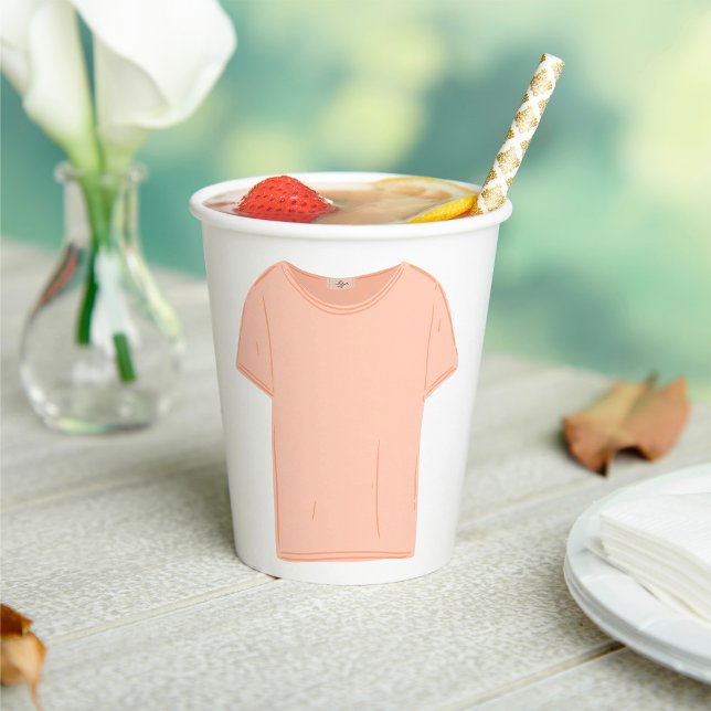 Minimalist Peach Tee Illustration  Paper Cups (Creator Uploaded)
