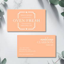 Minimalist Peach White Pastry Chef Bakery