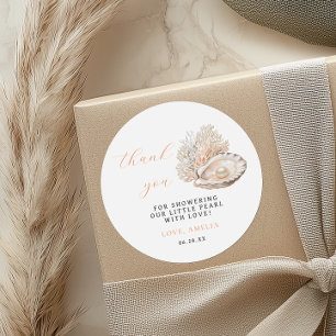 Minimalist Pearl Baby Shower Thank You Sticker