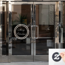 Minimalist Pearl Necklace Christmas Window Cling