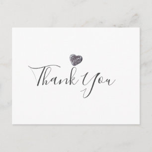 Minimalist Pebble Heart Business Thank You Postcard
