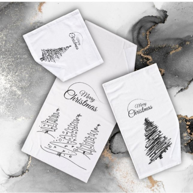Minimalist Pencil Christmas tree Towel bath Set (Creator Uploaded)