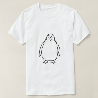 Minimalist Penguin Line Art T-Shirt