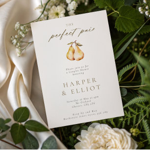 Minimalist Perfect Pair Botanical Couples Shower Invitation