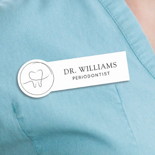 Minimalist Periodontist Name Tag