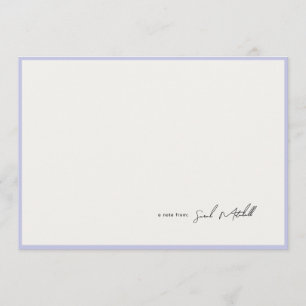 Minimalist Periwinkle Border Personalized Script Card